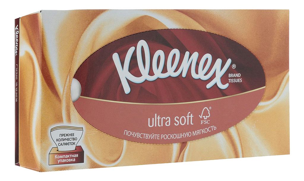 фото упаковки Kleenex Ultra Soft Салфетки в коробке