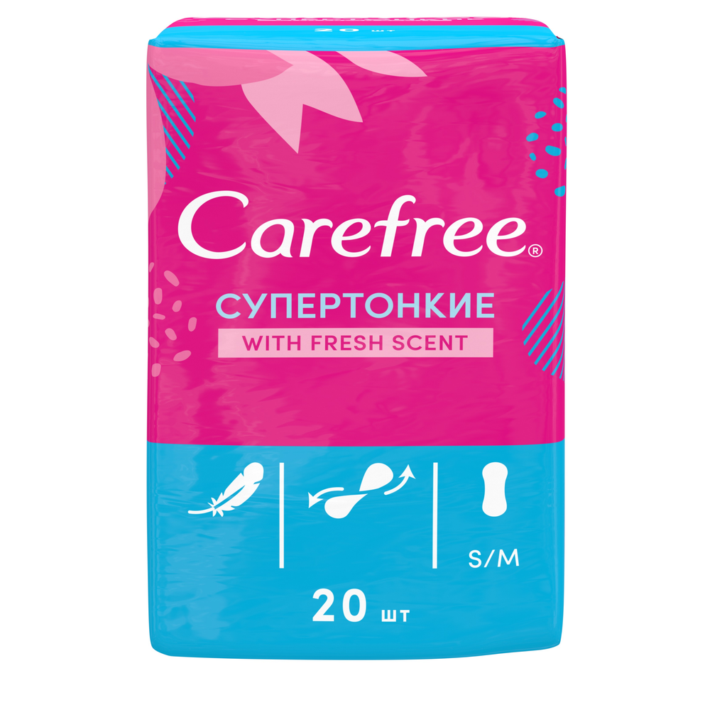 фото упаковки Carefree Fresh scent Супертонкие ежедневные салфетки