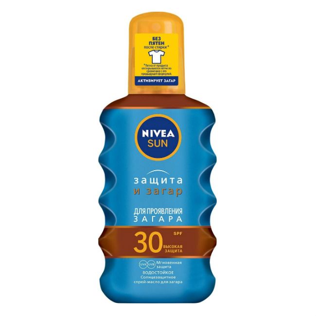 Nivea Sun Защита и загар Масло-спрей для загара SPF30, 200 мл, 1 шт.