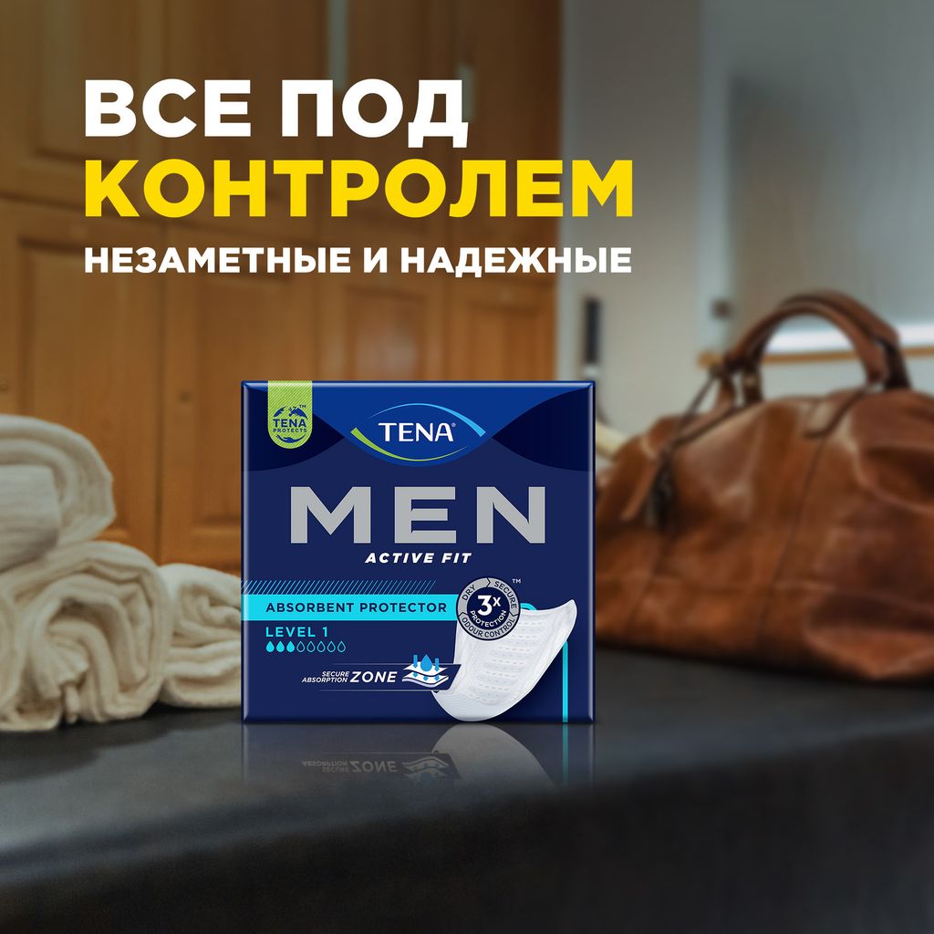 Tena Men вкладыши урологические уровень 1, прокладки урологические, light, 12 шт.