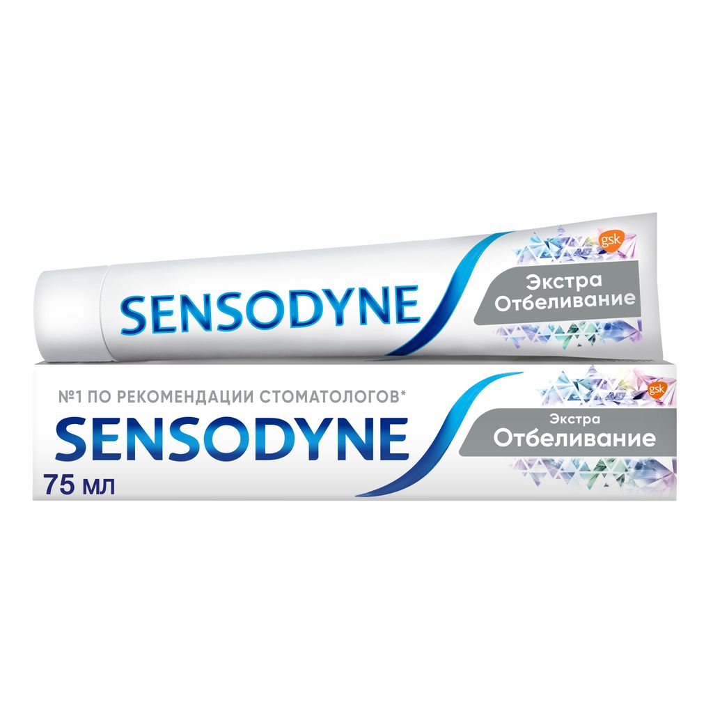 фото упаковки Зубная паста Sensodyne Экстра Отбеливание