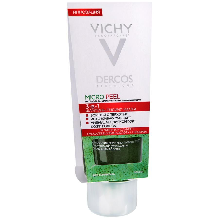фото упаковки Vichy Dercos Micropeel 3-в-1 Шампунь-пилинг