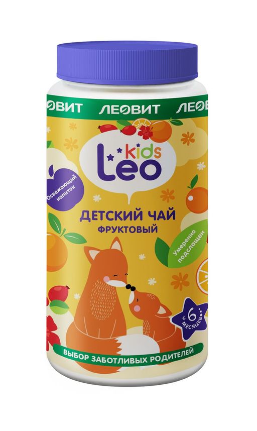 Леовит Leo Kids Детский чай фруктовый, для детей с 6 месяцев, чай, гранулированный, 200 г, 1 шт.