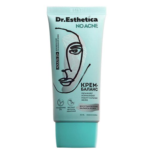 Dr.Esthetica No Acne Крем-баланс для кожи склонной к акне, крем для лица, для взрослых 25+, 50 мл, 1 шт.
