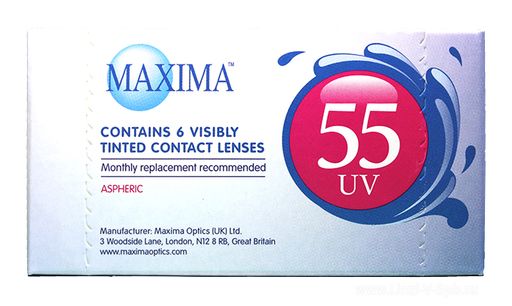 Maxima 55 UV Контактные линзы плановой замены, BC=8.6 d=14.2, D(-3.00), стерильно, 6 шт.