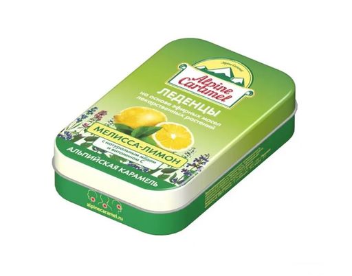 Alpine Caramel Детские леденцы для рассасывания, для детей с 3 лет, мелисса лимон, 53 г, 1 шт.