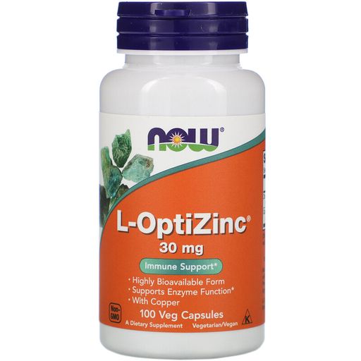 NOW L-OptiZinc L-ОптиЦинк, 30 мг, капсулы, 100 шт.