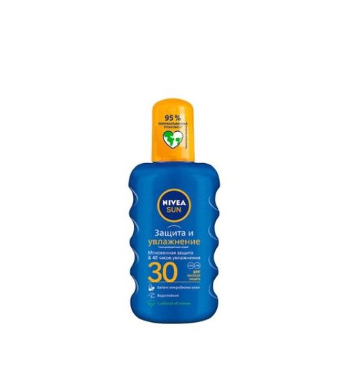 Nivea Sun Защита и увлажнение водостойкий спрей SPF30, спрей, 200 мл, 1 шт.