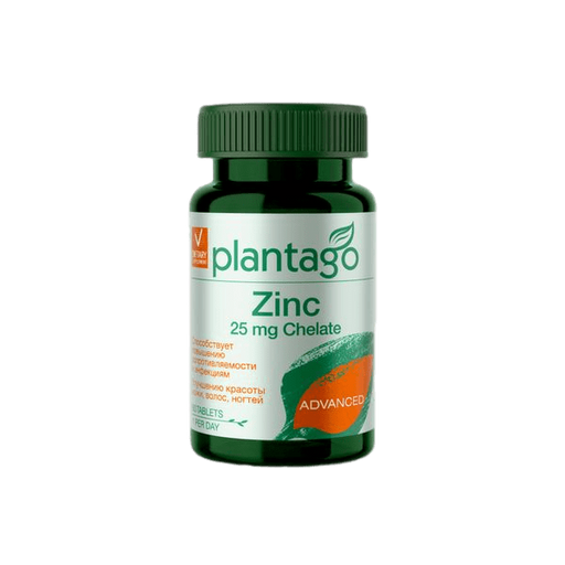 Plantago Цинк Хелат, 25 мг, таблетки, 60 шт.